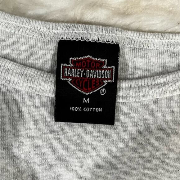 NEW Harley Davidson Vintage 90s Cropped Ruffle Flutter Babydoll Tee T Shirt Top - Picture 10 of 13